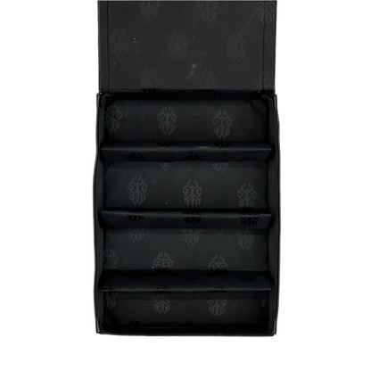 Chrome Hearts Vintage BS Fleur 4-Pocket Leather Eyewear Storage Case Black
