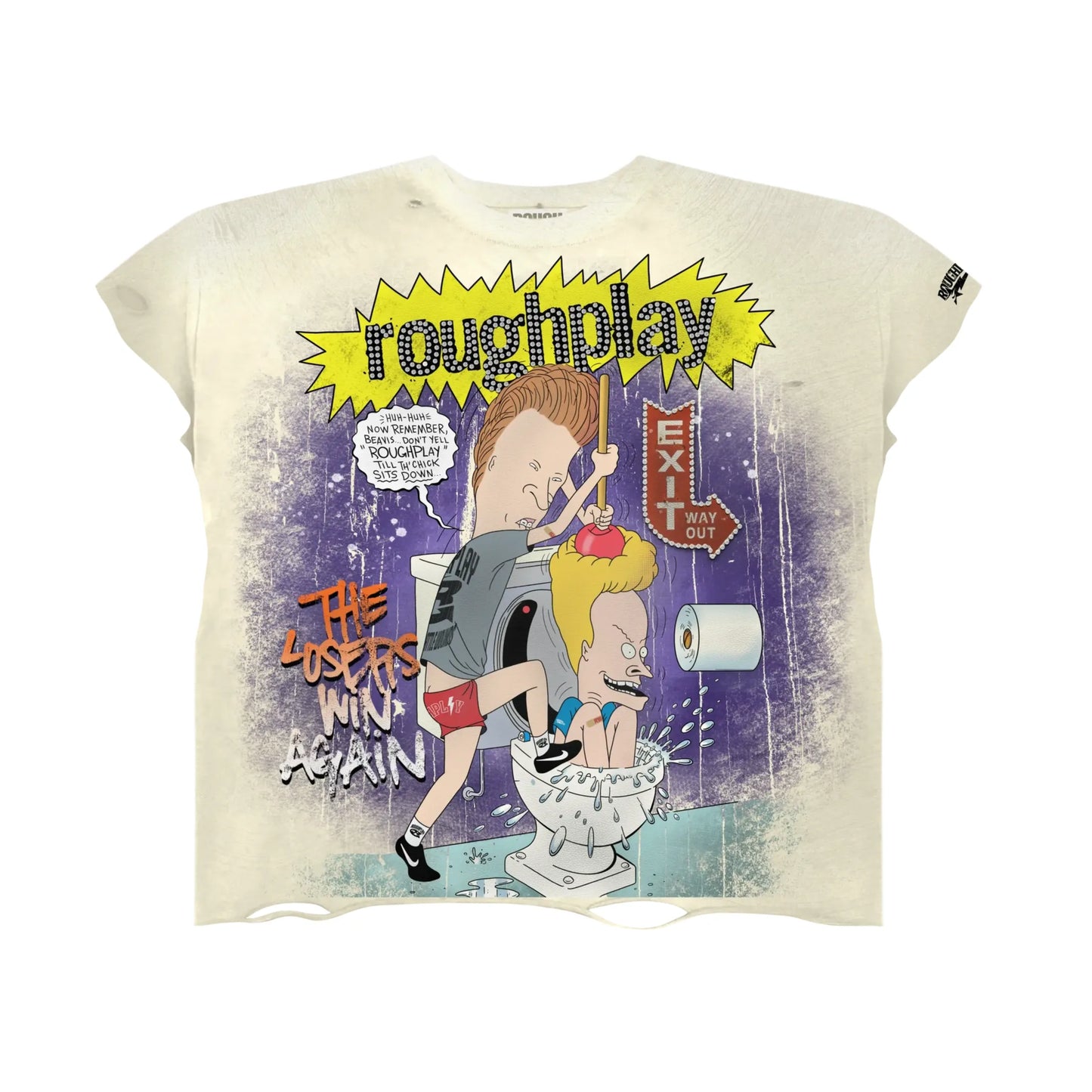 RoughPlay Play Rough Cut Off T-Shirt Cream