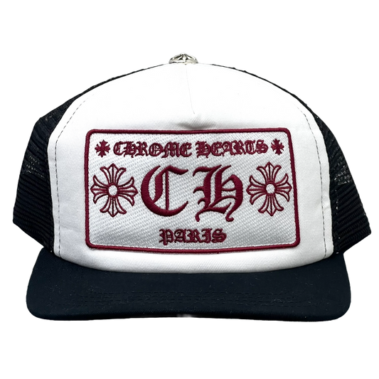 Chrome Hearts Paris Store Exclusive CH Trucker Hat Black/White/Red