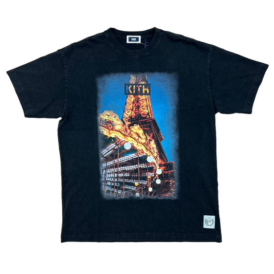 Kith Paris Exclusive Eiffel Tower Lights Vintage Tee Black