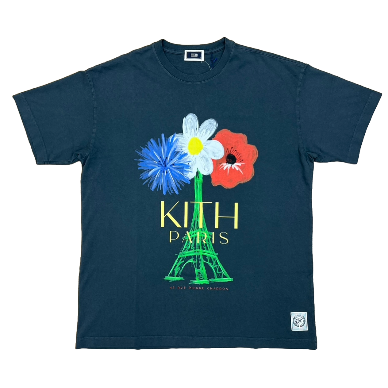 Kith Paris Exclusive Eiffel Flowers Painting Vintage Tee Nocturnal