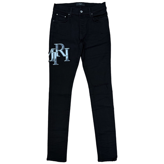 Amiri Chrome Staggered Jean Black OD