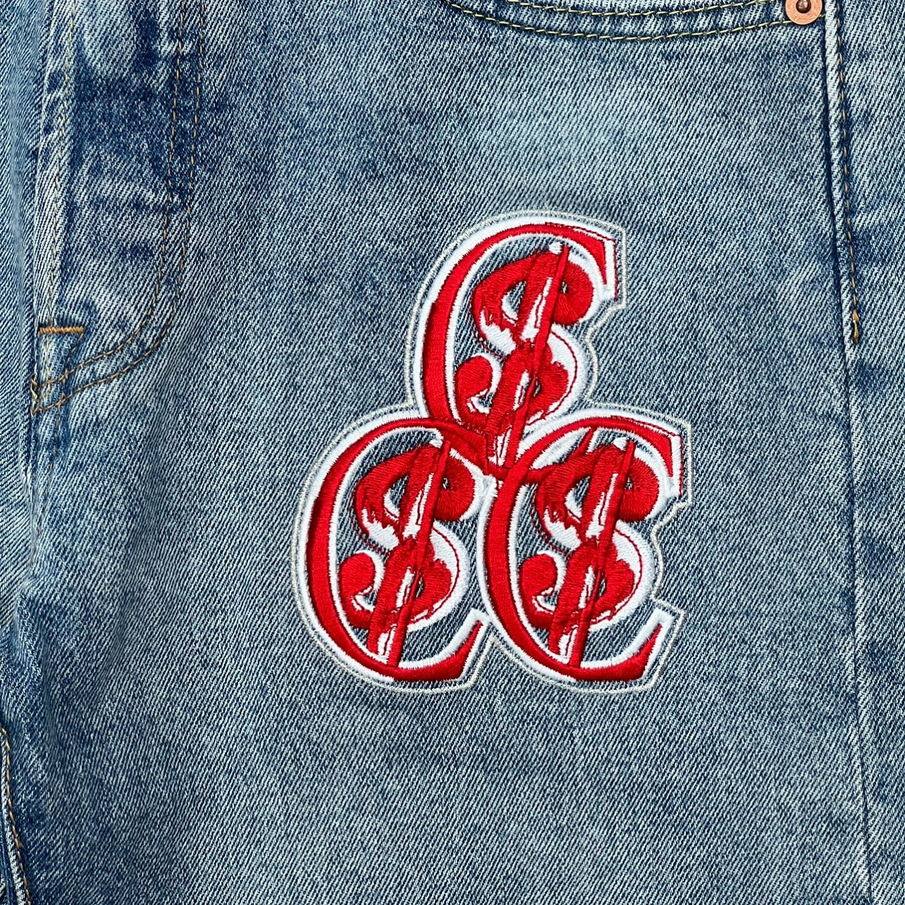 Chris Smokes C$ Levi's Red Patch Denim Jeans Light Wash