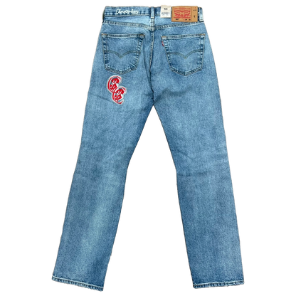 Chris Smokes C$ Levi's Red Patch Denim Jeans Light Wash