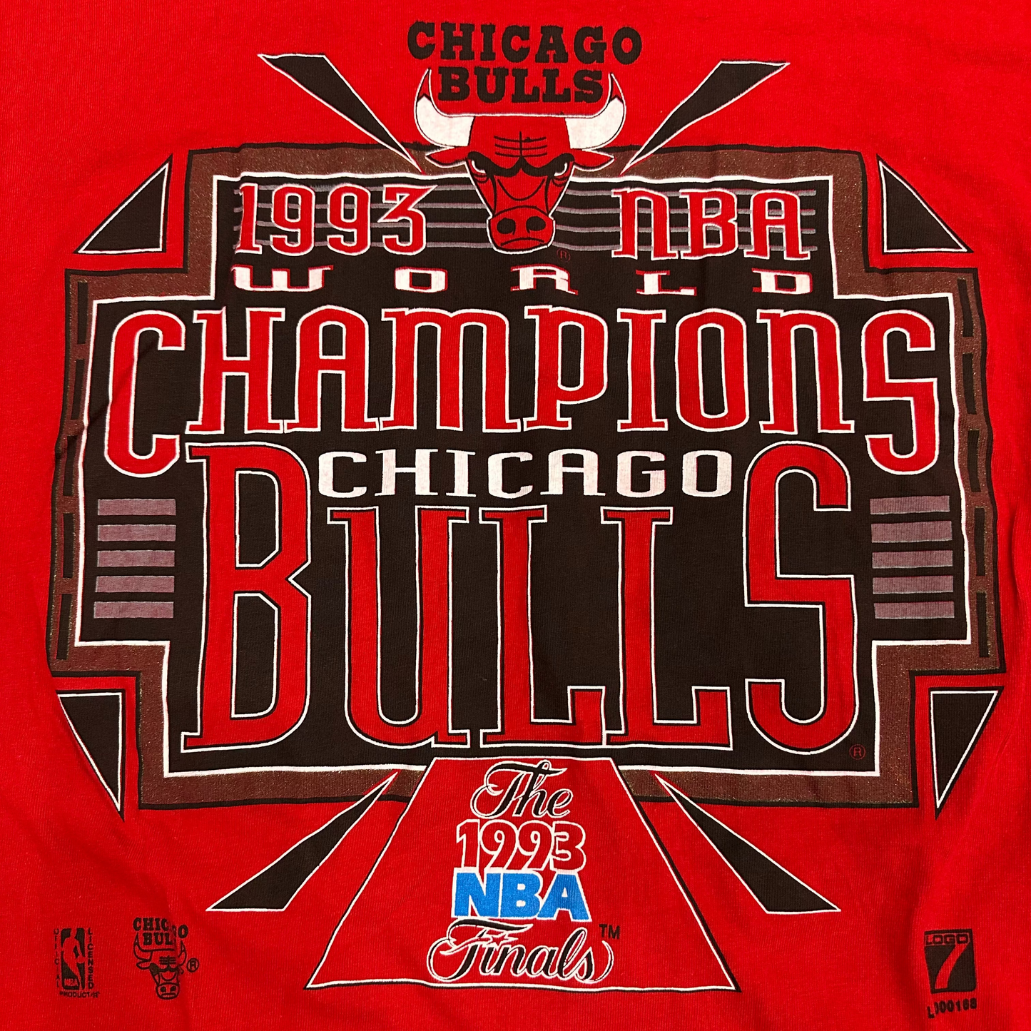 Vintage Chicago Bulls 1993 NBA Finals Champions T-Shirt Red