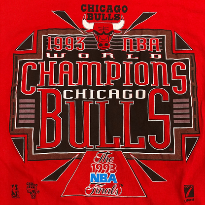 Vintage Chicago Bulls 1993 NBA Finals Champions T-Shirt Red