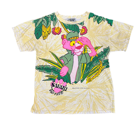 Vintage Pink Panther Safari Club AOP T-Shirt Yellow