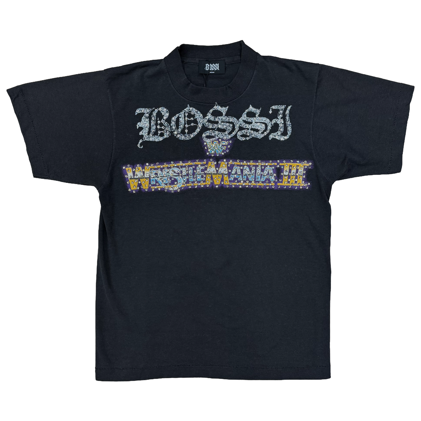 Bossi Vintage WrestleMania III Rhinestone T-Shirt Black