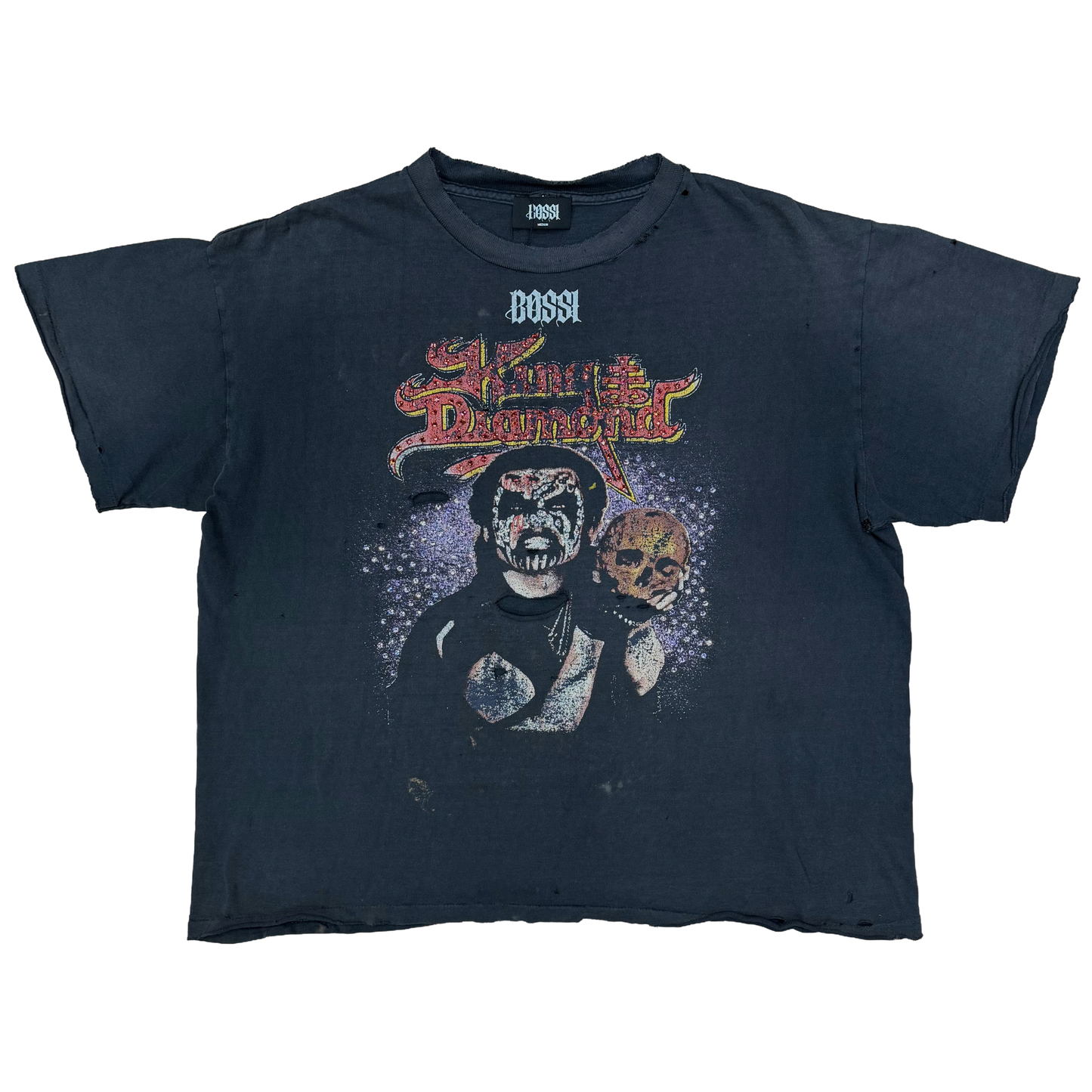 Bossi Vintage King Diamond Conspiracy Tour Rhinestone T-Shirt Black