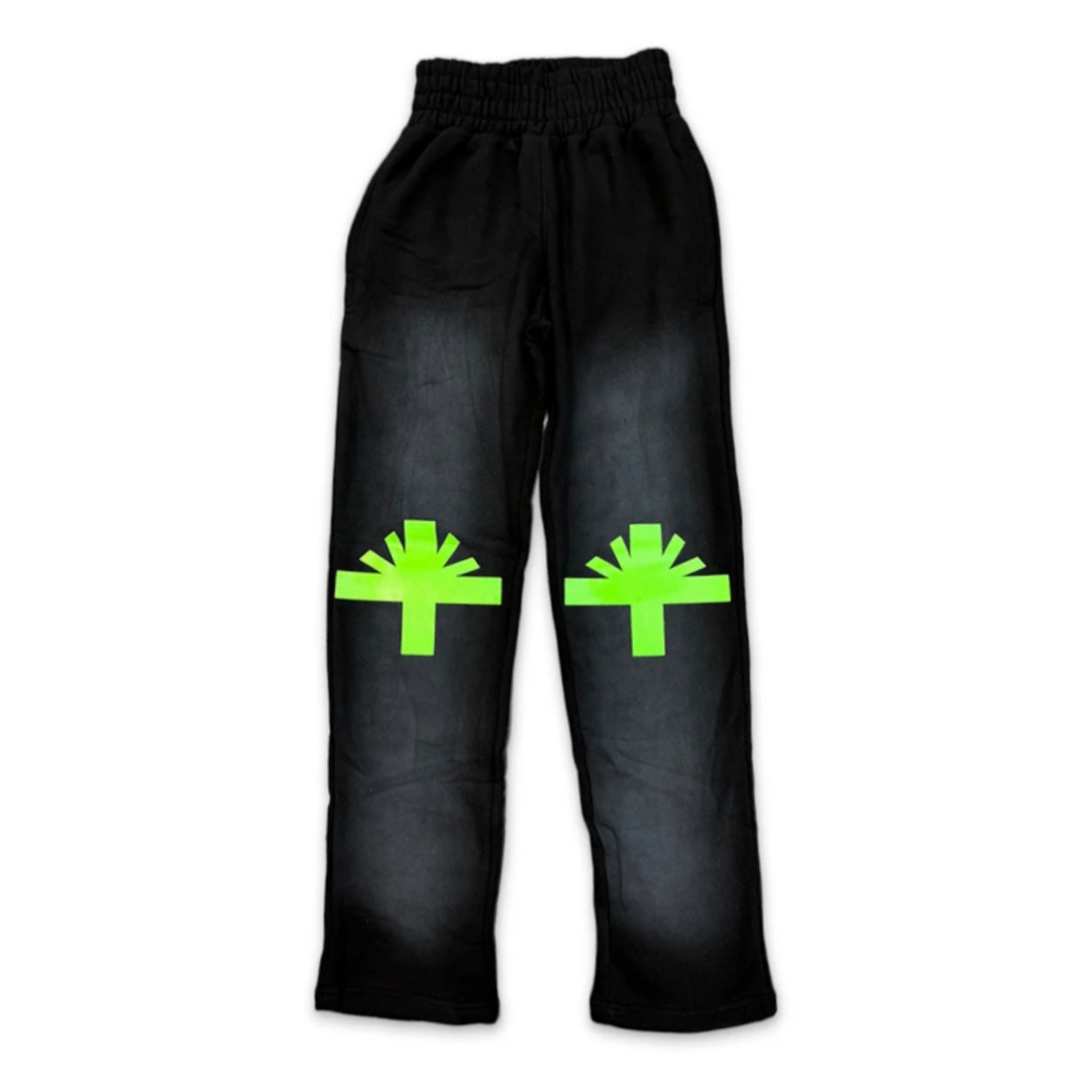 Vertabrae Knee Logo Sweatpants Black/Neon Green