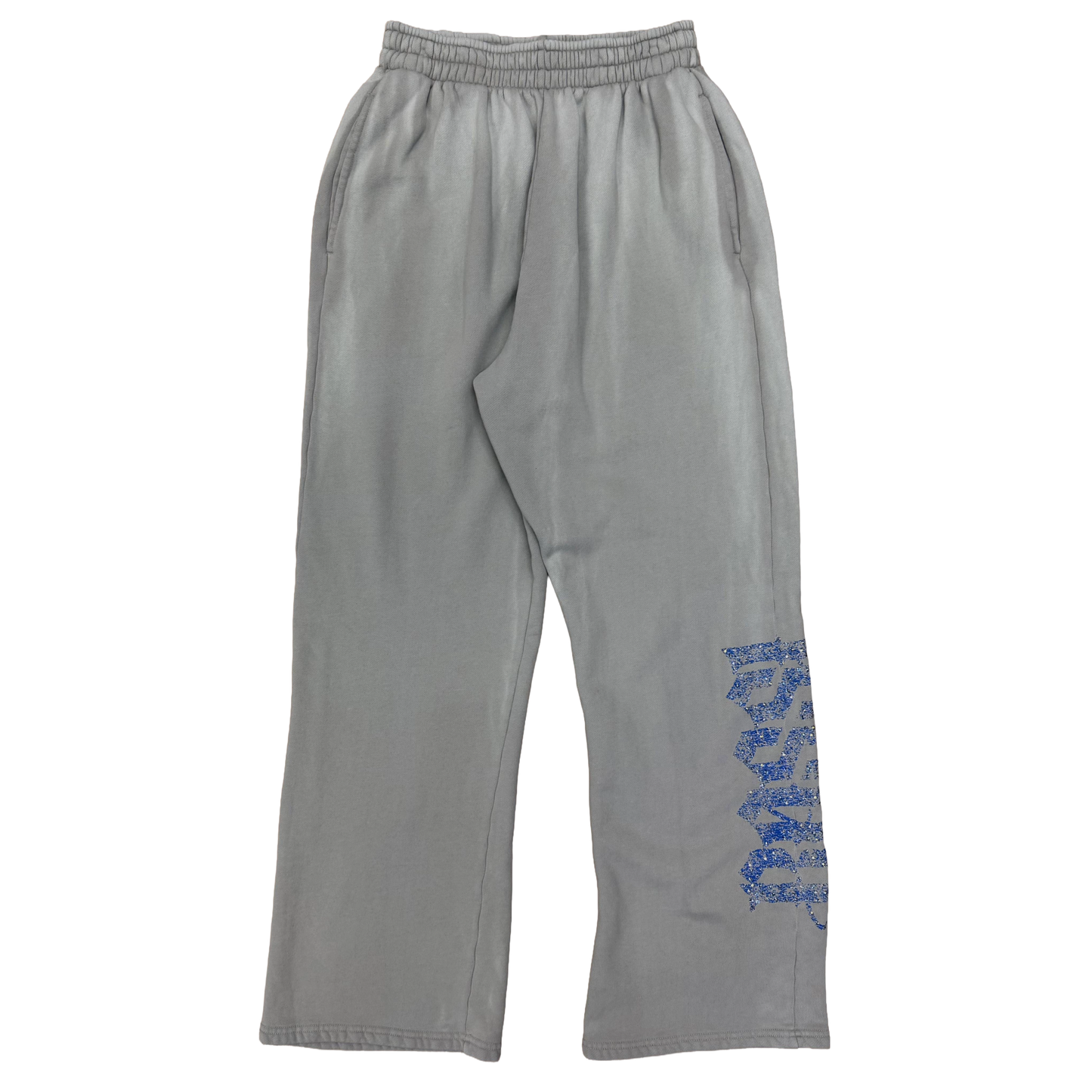 Bossi Rhinestone Logo Sweatpants Grey/Blue