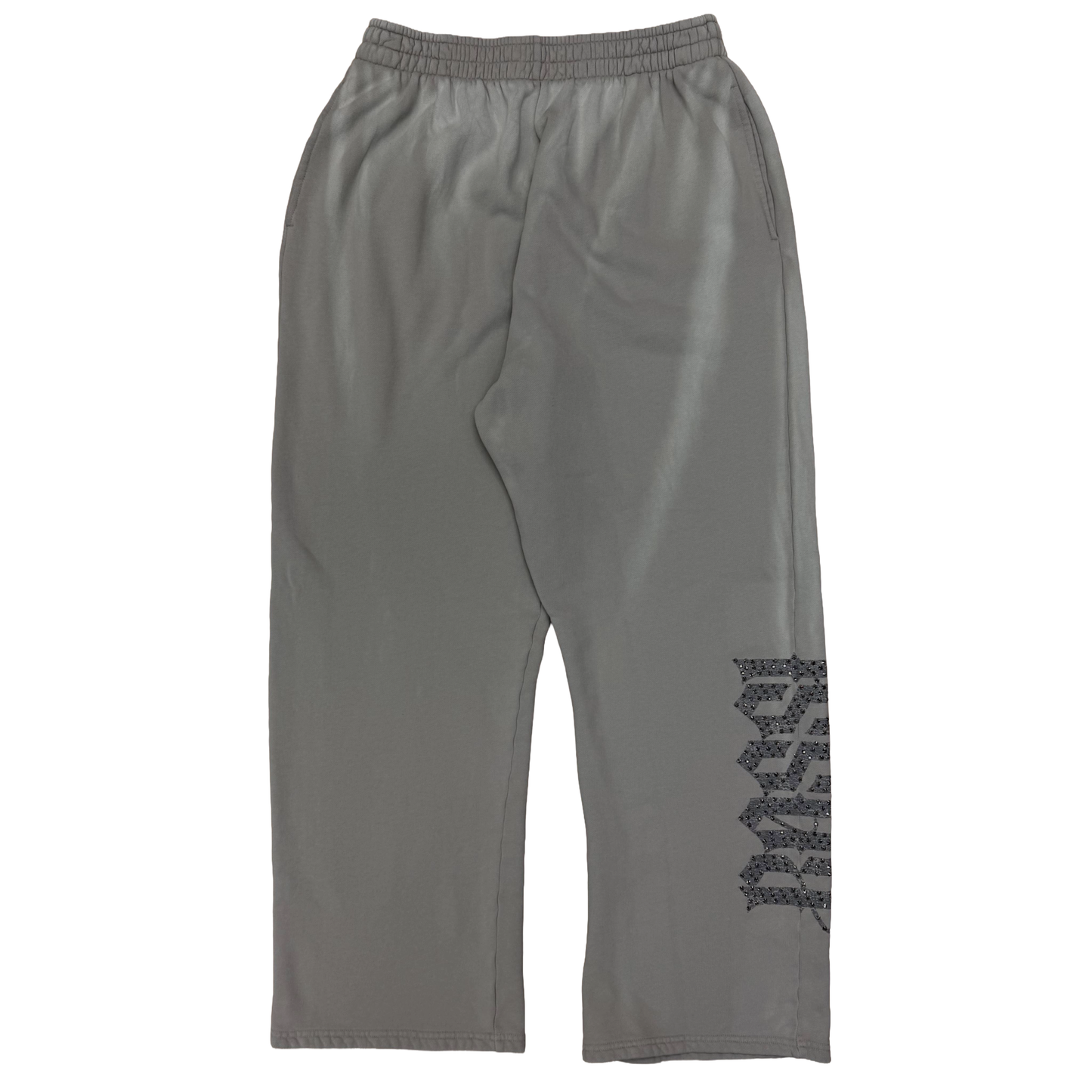 Bossi Rhinestone Logo Sweatpants Washed Grey/Grey