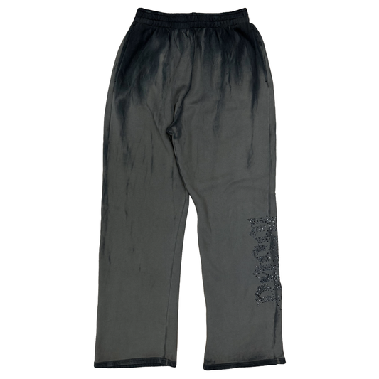 Bossi Rhinestone Logo Sweatpants Washed Taupe/Black