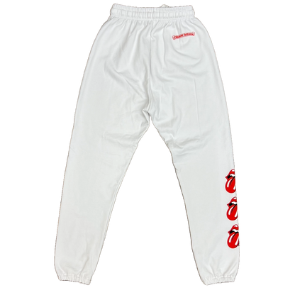 Chrome Hearts Rolling Stones Sweatpants White