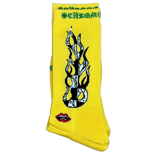 Chrome Hearts Matty Boy Flame Socks Yellow