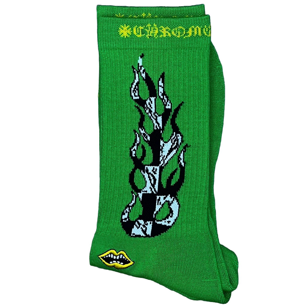 Chrome Hearts Matty Boy Flame Socks Green