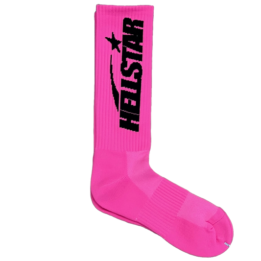 Hellstar Logo Socks Neon Pink