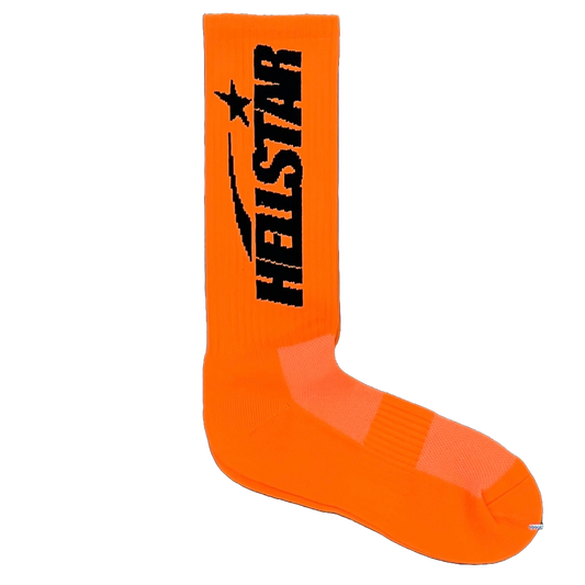 Hellstar Logo Socks Neon Orange