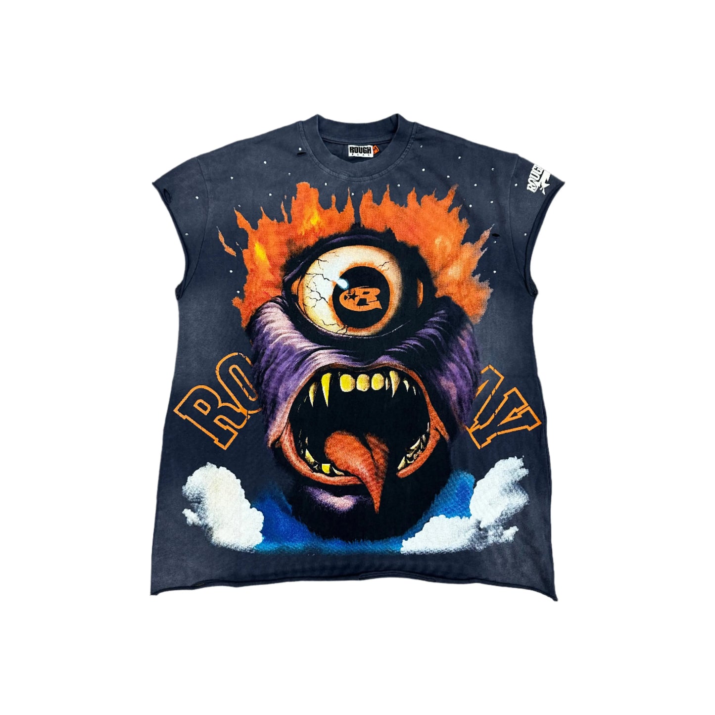 Rough Play Monster Cut Off T-Shirt Grey