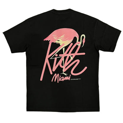 Kith Miami Exclusive Flamingo Script Tee Black