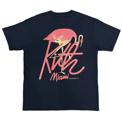 Kith Miami Exclusive Flamingo Script Tee Nocturnal