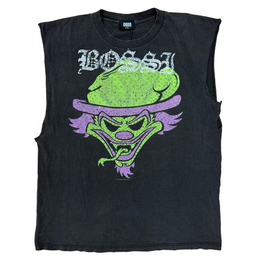 Bossi Vintage Insane Clown Posse Rhinestone Cut-Off T-Shirt Black