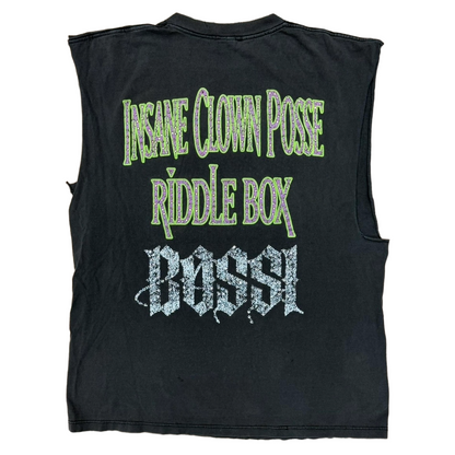 Bossi Vintage Insane Clown Posse Rhinestone Cut-Off T-Shirt Black