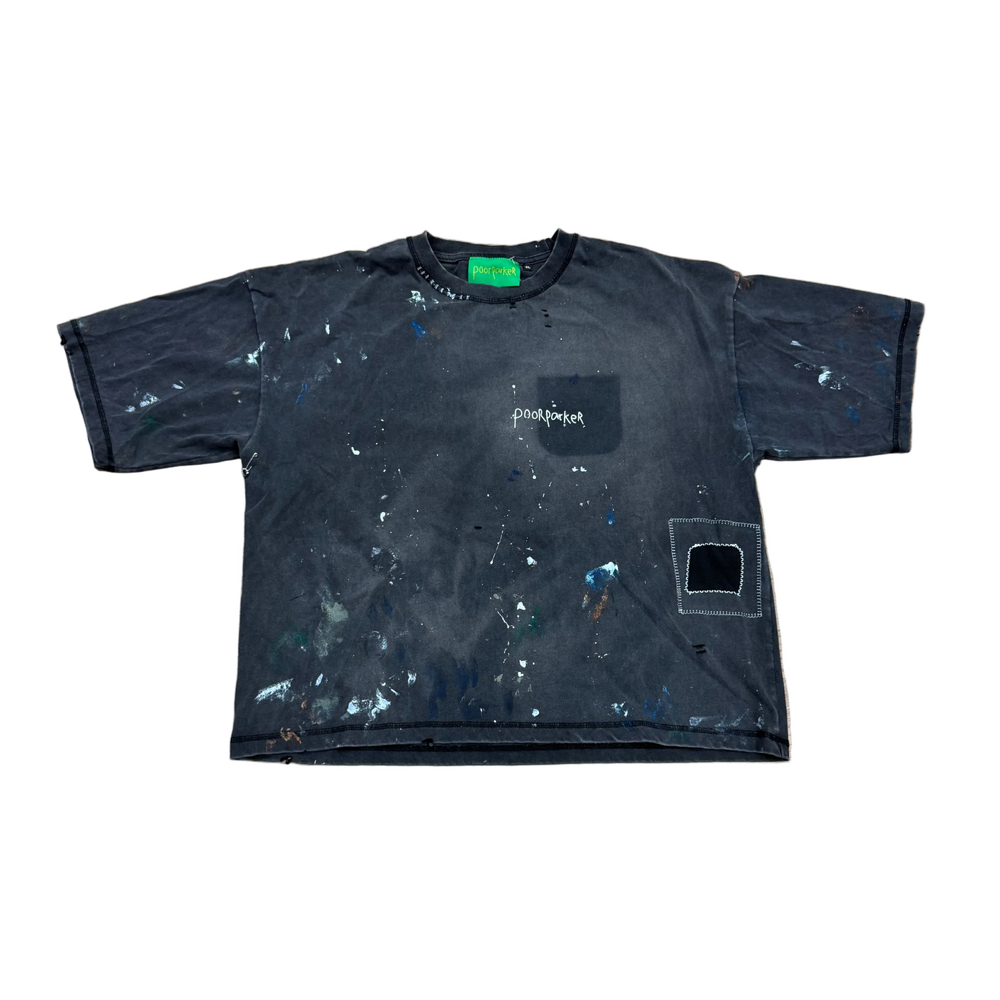 Poor Parker Patch Blank T-Shirt Faded Black