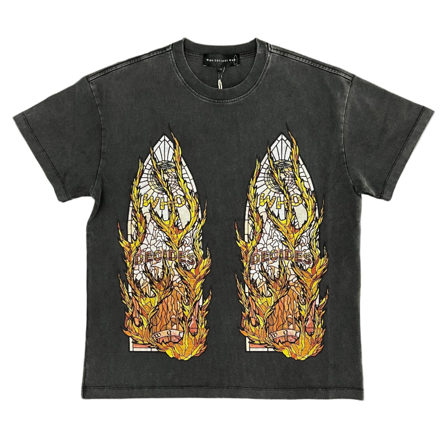 Who Decides War Flame Glass T-Shirt Coal