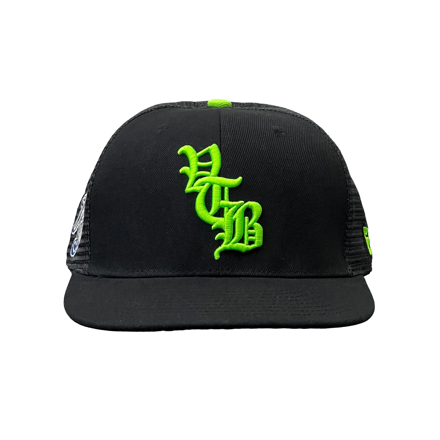 Vertabrae Series Mesh Fitted Hat Black/Neon Green