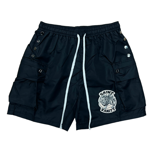 Saint Vanity Cargo Nylon Shorts Black