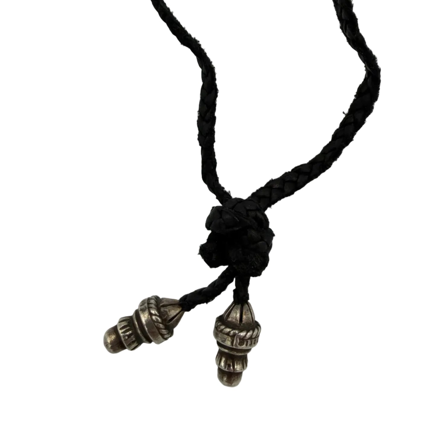 Chrome Hearts Braided Leather Rope Necklace