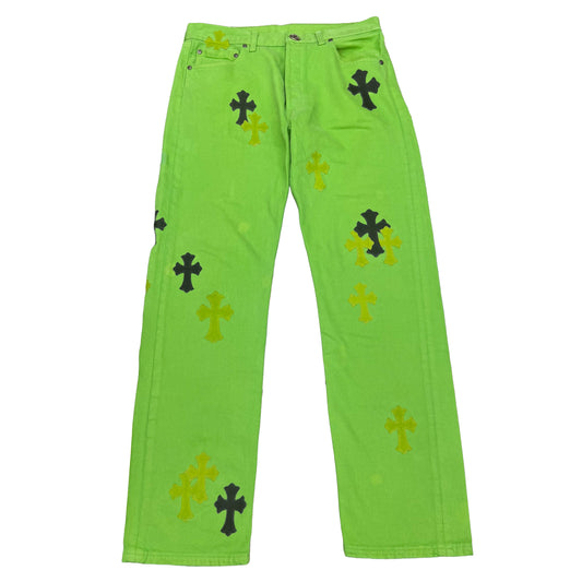 Chrome Hearts Matty Boy Sex Records Vintage Levi's Jeans Slime Green