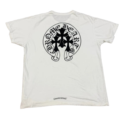 Chrome Hearts Triple Cross Horseshoe Logo T-Shirt White