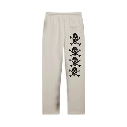 Hellstar If You Don't Like Us Beat Us Skull Sweatpants White