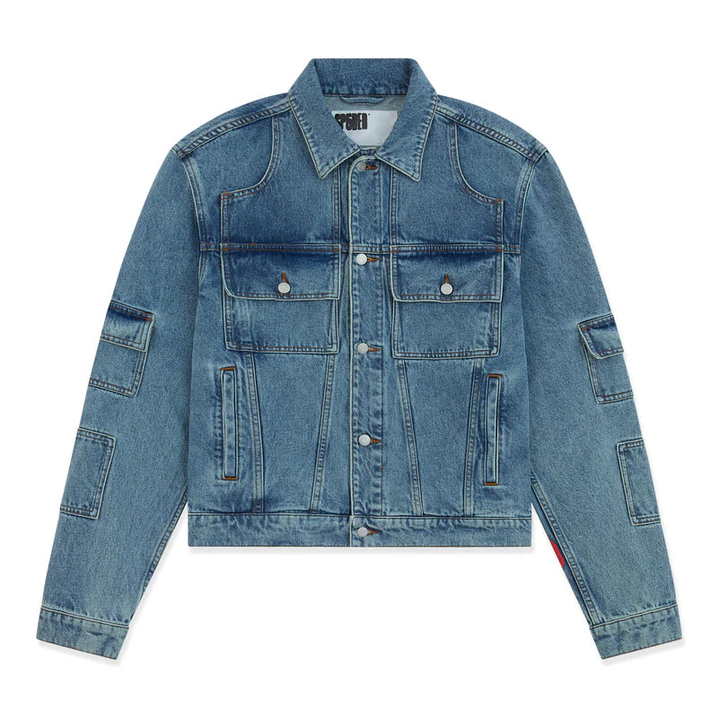 Sp5der Denim V3 Truck Jacket Light Wash