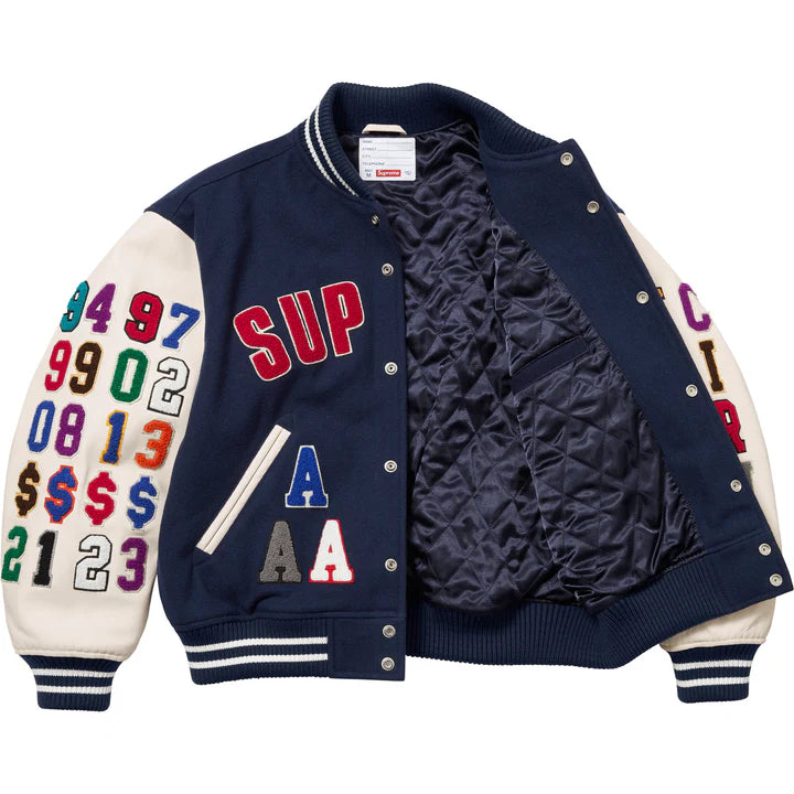 ウェア Supreme Praises Varsity Jacket Navy L Supreme Praises ウェア Supreme Praises Varsity Jacket Navy L Supreme Praises