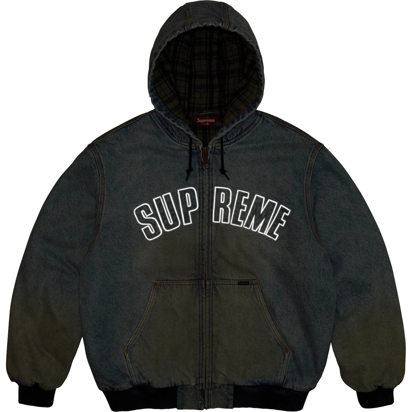 Supreme Reflective Arc Hooded Work Jacket Denim