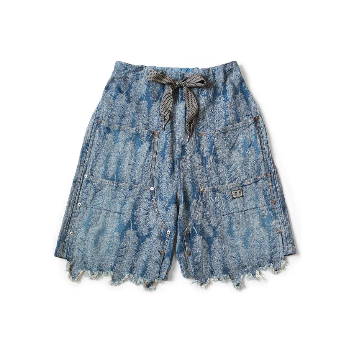 Kapital 12oz Magpie Denim W Knee Easy Feather Shorts Indigo