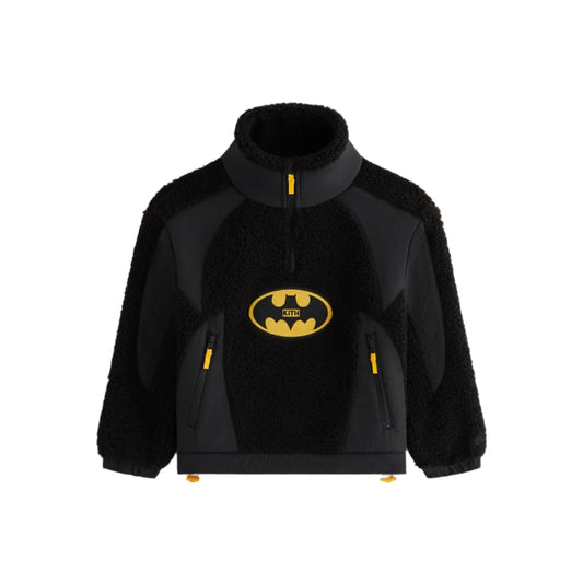 Kith x Batman Kids Quarter Zip Sherpa Jacket Black