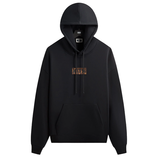 Kith Classic Logo Leopard Applique Nelson Hoodie Black