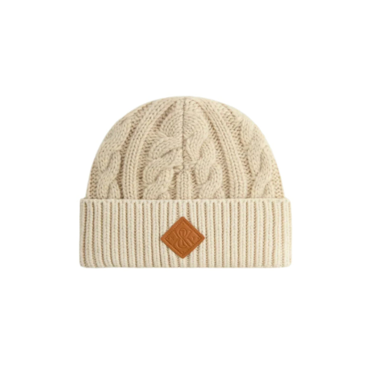 Kith Kithmas Leather Crest Mia Beanie Heather Oatmeal