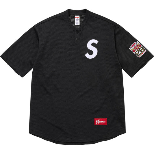 Supreme S Logo Baseball Henley (SS25) Black