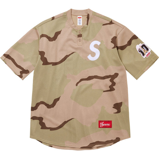 Supreme S Logo Baseball Henley (SS25) Desert Camo