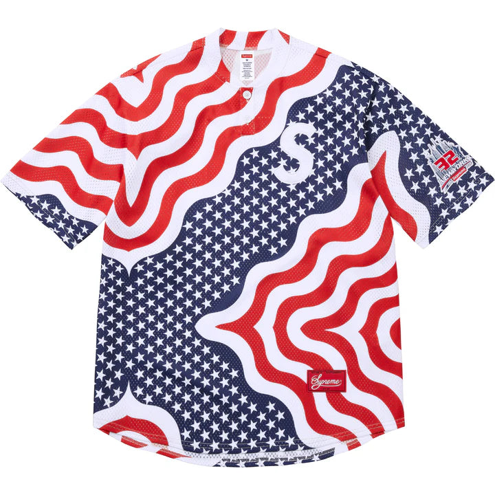 Supreme S Logo Baseball Henley (SS25) Flag