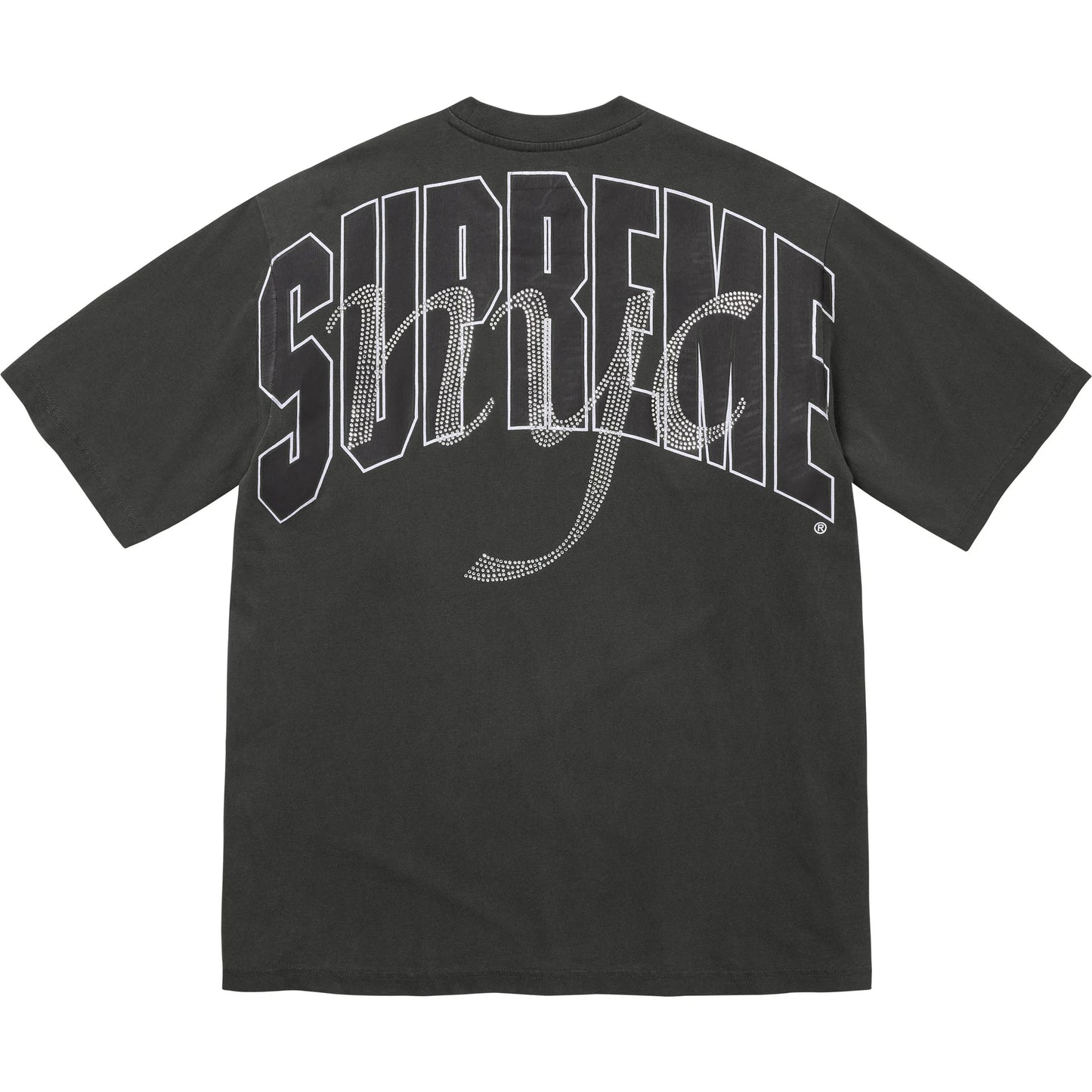 Supreme Rhinestone Script S/S Top Black
