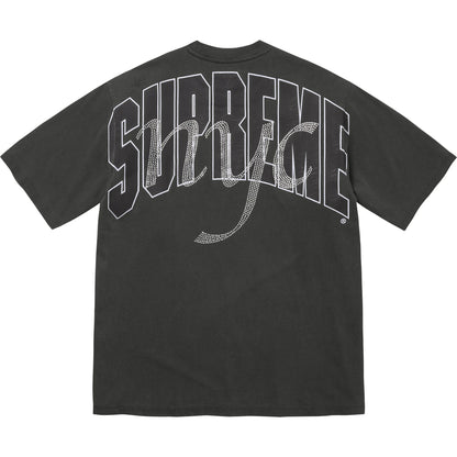 Supreme Rhinestone Script S/S Top Black