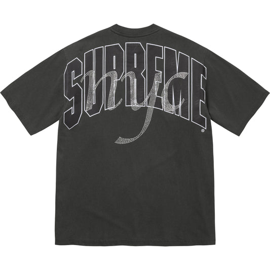 Supreme Rhinestone Script S/S Top Black