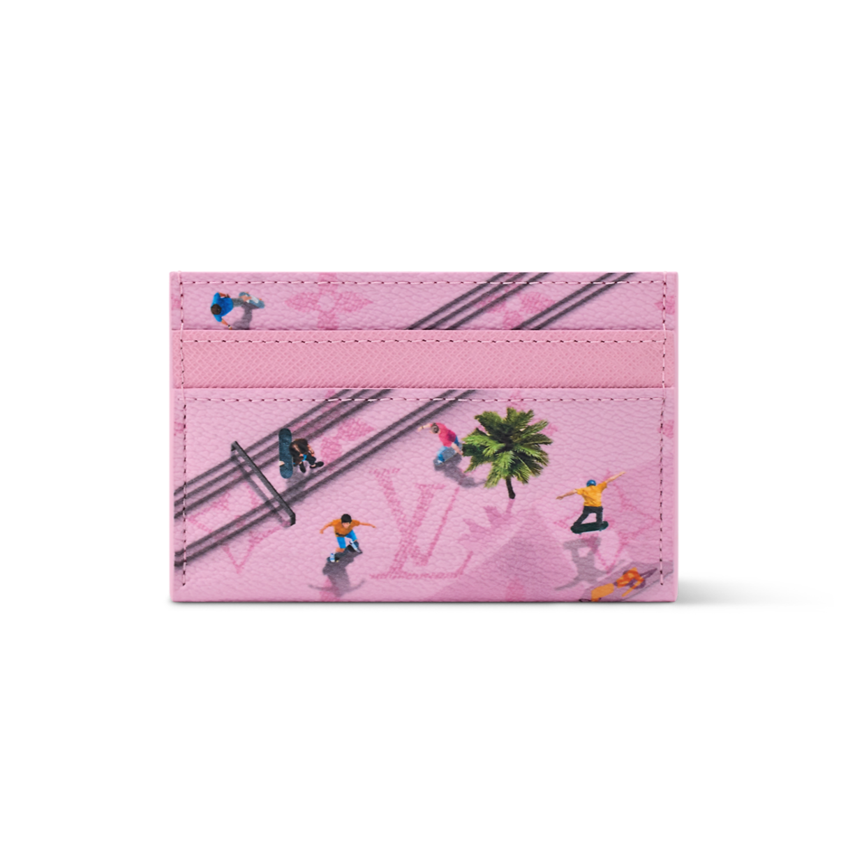 Louis Vuitton Double Card Holder Skateboard Pink