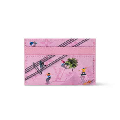 Louis Vuitton Double Card Holder Skateboard Pink